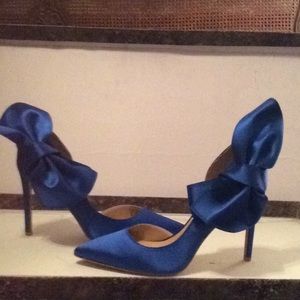 Dazzling Blue Bow High Heels